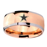 8mm-Cowboys-Star-Dome-Rose-Gold-Tungsten-Carbide-Men's-Ring