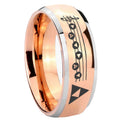 8mm Ocarina Songs Zelda Dome Rose Gold Tungsten Carbide Ring