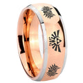 8mm Zelda Majora's Mask Dome Rose Gold Tungsten Carbide Ring