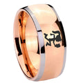 8mm Hatchet Woman Dome Rose Gold Tungsten Carbide Men's Ring