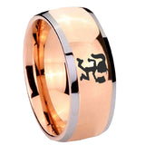 8mm Hatchet Woman Dome Rose Gold Tungsten Carbide Men's Ring