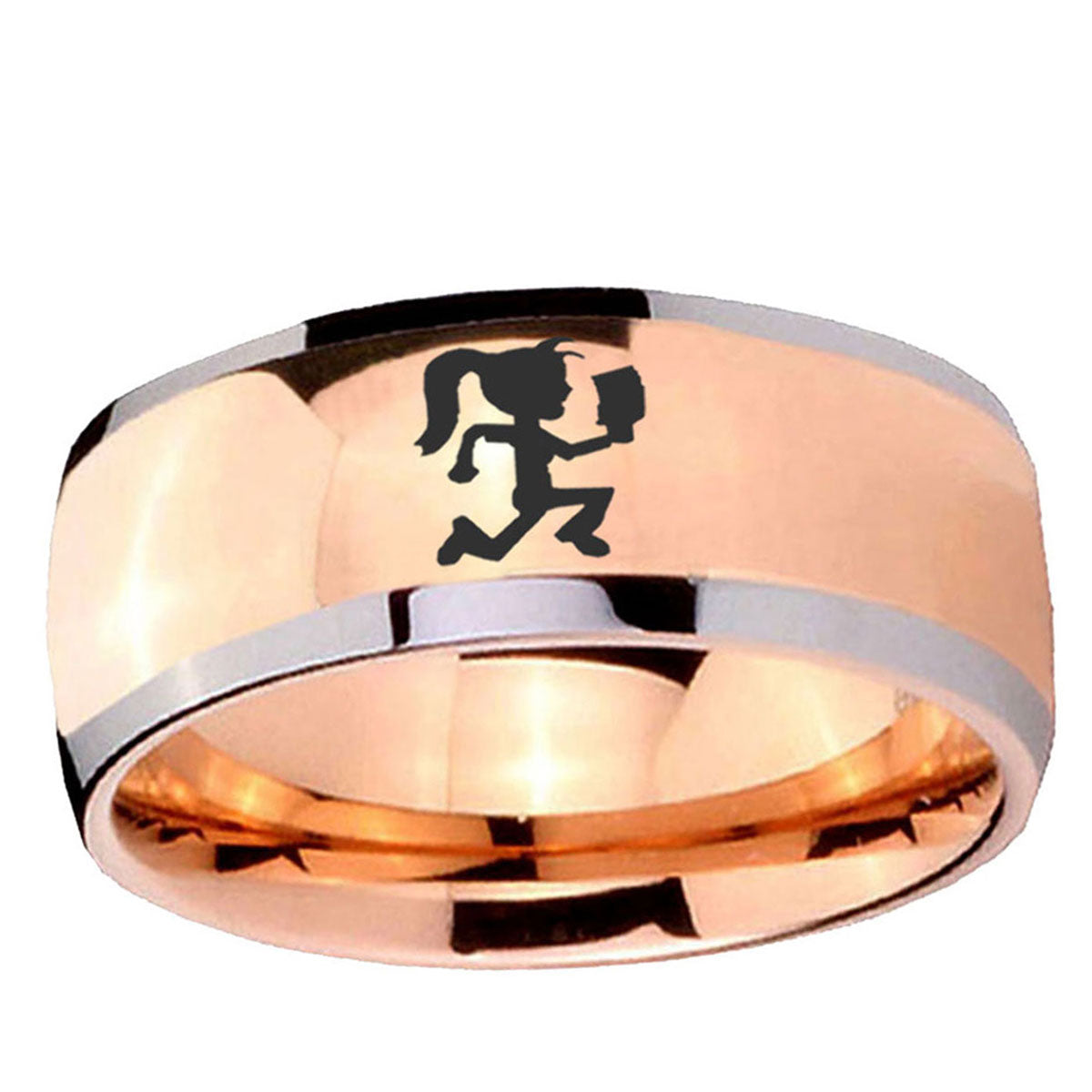 5mm Hatchet Woman Dome Rose Gold Tungsten Carbide Men's Ring