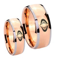 Cobra Dome Rose Gold Tungsten Promise Ring Set