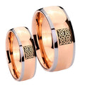 Celtic Design Dome Rose Gold Tungsten His And Hers Ring