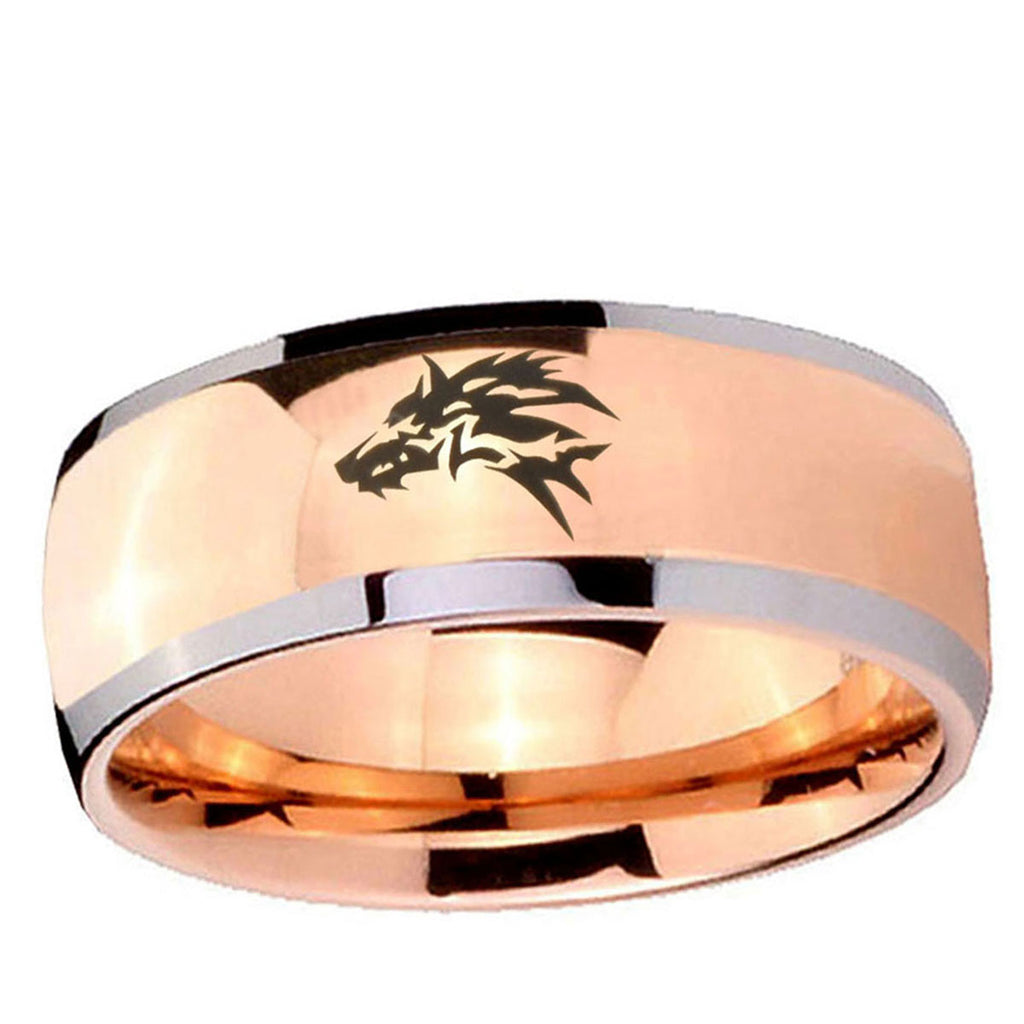 5mm Wolf Dome Rose Gold Tungsten Carbide Men's Promise Ring
