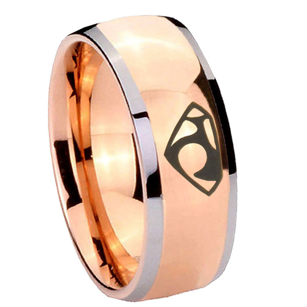 8mm House of Van Dome Rose Gold Tungsten Ring for Men