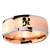 5, 8mm Hatchet Man Dome Rose Gold Tungsten Ring