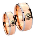 Love Power Rangers Dome Rose Gold Tungsten Mens Set Ring
