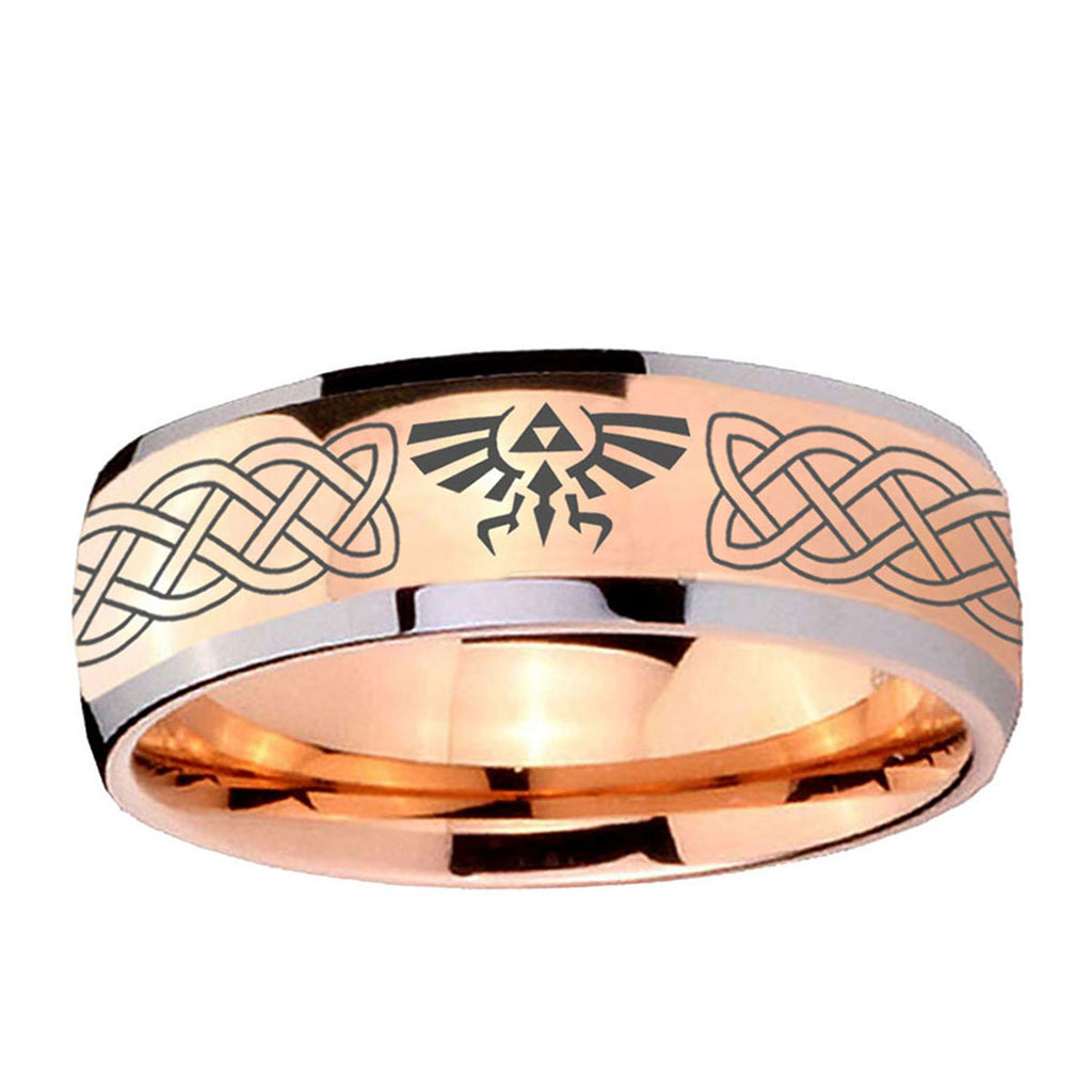 5mm Celtic Zelda Dome Rose Gold Tungsten Engagement Band