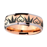 8mm-Hearts-and-Crowns-Dome-Rose-Gold-Tungsten-Carbide-Men's-Promise-Rings