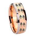 8mm Deer Tracks Dome Rose Gold Tungsten Men's Wedding Band