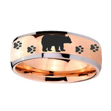 8mm-Bear-and-Paw-Dome-Rose-Gold-Tungsten-Carbide-Rings-for-Men