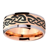 8mm-Celtic-Knot-Infinity-Love-Dome-Rose-Gold-Tungsten-Carbide-Custom-Mens-Ring