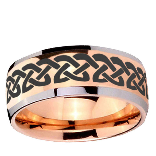 5mm Celtic Knot Love Dome Rose Gold Tungsten Custom Ring