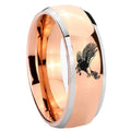 8mm Flying American Eagle Dome Rose Gold Tungsten Carbide Ring