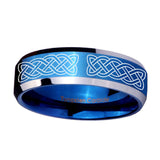 10mm-Celtic-Knot-Beveled-Edges-Blue-2-Tone-Tungsten-Mens-Engagement-Ring