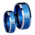 Decepticon Transformers Beveled Blue 2 Tone Tungsten Mens Band Set