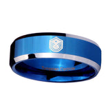 8mm-Chief-Master-Sergeant-Vector-Beveled-Blue-2-Tone-Tungsten-Men's-Wedding-Band