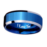 8mm-I-Love-You-Beveled-Edges-Blue-2-Tone-Tungsten-Wedding-Engagement-Ring