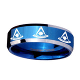 10mm-Multiple-Pester-Master-Masonic-Beveled-Blue-2-Tone-Tungsten-Bands-Ring