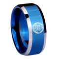 8MM U.S. Army Beveled Blue Tungsten Custom Ring