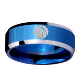 10mm-Basketball-Beveled-Edges-Blue-2-Tone-Tungsten-Carbide-Engagement-Ring