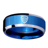 10mm-Zelda-Hylian-Shield-Beveled-Blue-2-Tone-Tungsten-Wedding-Engraving-Ring