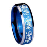 10mm-Multiple-Dragon-Beveled-Edges-Blue-2-Tone-Tungsten-Carbide-Mens-Bands-Ring