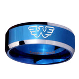 10mm-Waylon-Jennings-Beveled-Edges-Blue-2-Tone-Tungsten-Mens-Anniversary-Ring