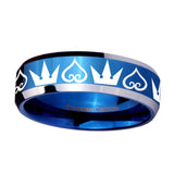 10mm-Hearts-and-Crowns-Beveled-Edges-Blue-2-Tone-Tungsten-Mens-Promise-Ring
