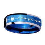 8mm-Sound-Wave,-I-love-you-more-Beveled-Blue-2-Tone-Tungsten-Engraved-Ring