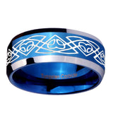 10mm-Celtic-Braided-Beveled-Edges-Blue-2-Tone-Tungsten-Men's-Engagement-Ring