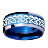 10mm-Celtic-Knot-Love-Beveled-Edges-Blue-2-Tone-Tungsten-Men's-Engagement-Ring
