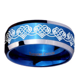 10mm-Celtic-Knot-Heart-Beveled-Edges-Blue-2-Tone-Tungsten-Men's-Engagement-Ring
