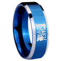 8MM Zelda Link Beveled Blue Tungsten Wedding Band