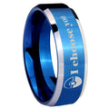 8MM Pokeball Pokemon Beveled Blue Tungsten Wedding Band