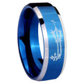 8MM Geekery Oathkeeper Kingdom Hearts Beveled Blue Tungsten Wedding Band