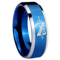 8MM Zelda Breath Of The Wild Beveled Blue Tungsten Wedding Band