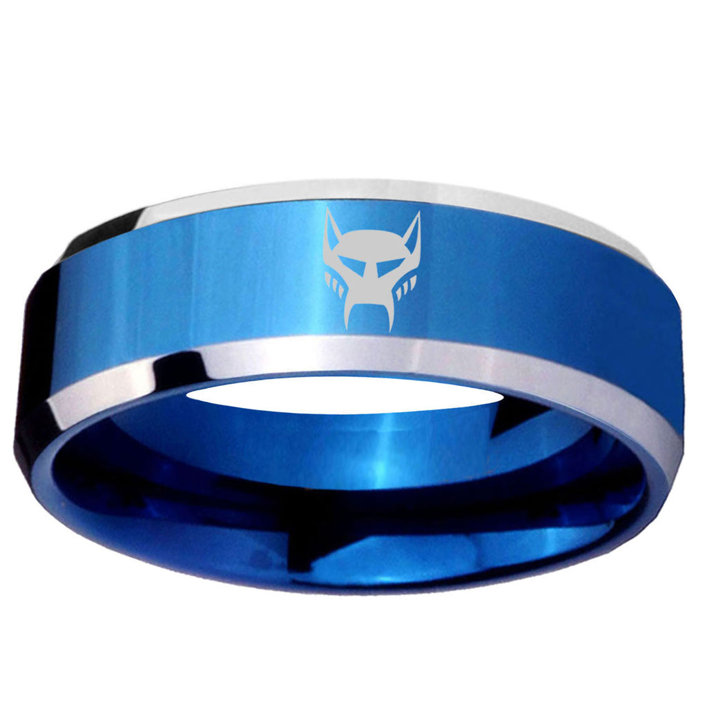 5MM Transformers Maximal Beveled Blue Tungsten Wedding Band
