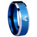 8MM Transformers Shatterback Beveled Blue Tungsten Wedding Band