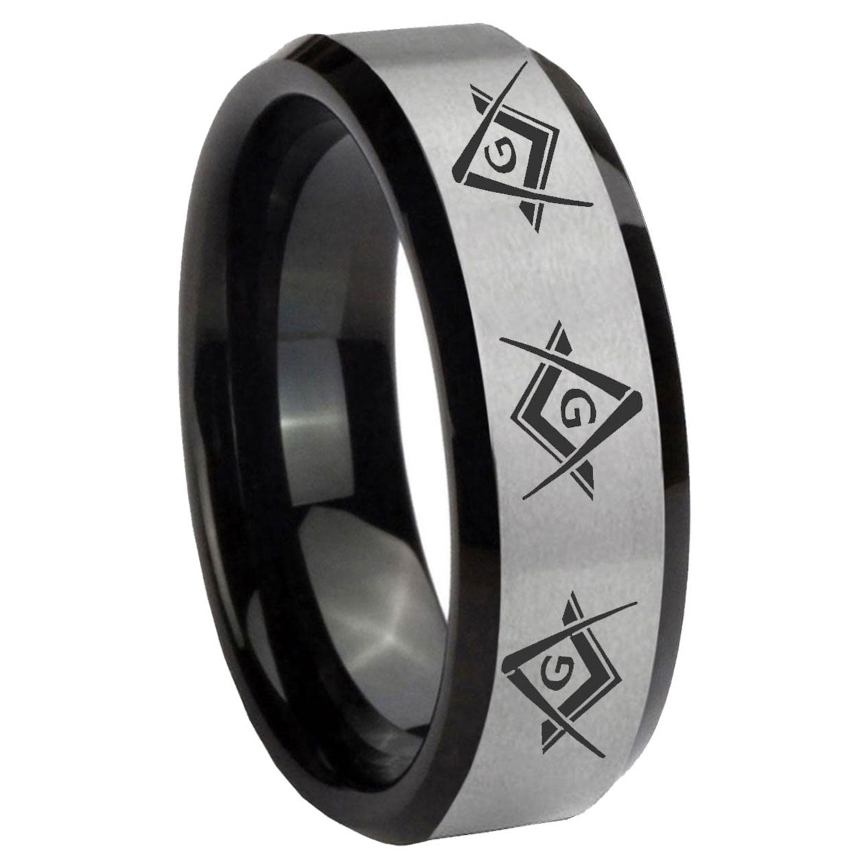 Flat Christian Cross Tungsten Carbide Bridal Ring Set