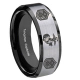 8mm-Marine-Chief-Master-Sergeant--Beveled-Brush-Black-2-Tone-Tungsten-Mens-Ring-Engraved