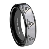 8mm-Multiple-Pester-Master-Masonic-Beveled-Brush-Black-2-Tone-Tungsten-Mens-Ring