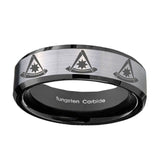 8mm-Multiple-Pester-Master-Masonic-Beveled-Brush-Black-2-Tone-Tungsten-Mens-Ring
