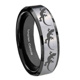 10mm-Multiple-Lizard-Beveled-Brushed-Silver-Black-Tungsten-Mens-Anniversary-Ring