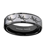 10mm-Multiple-Lizard-Beveled-Brushed-Silver-Black-Tungsten-Mens-Anniversary-Ring