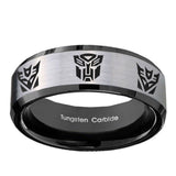 8mm-Transformers-Autobot-Decepticon-Beveled-Edges-Brush-Black-2-Tone-Tungsten-Mens-Ring