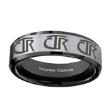 8mm-Multiple-CTR-Beveled-Edges-Brush-Black-2-Tone-Tungsten-Men's-Promise-Rings