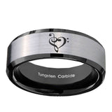 8mm-Music-&-Heart-Beveled-Edges-Brush-Black-2-Tone-Tungsten-Men's-Promise-Rings