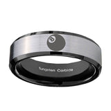 10mm-8-Ball-Beveled-Edges-Brushed-Silver-Black-Tungsten-Mens-Engagement-Ring